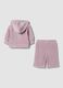 Pink organic cotton-blend hoodie and joggers set_1