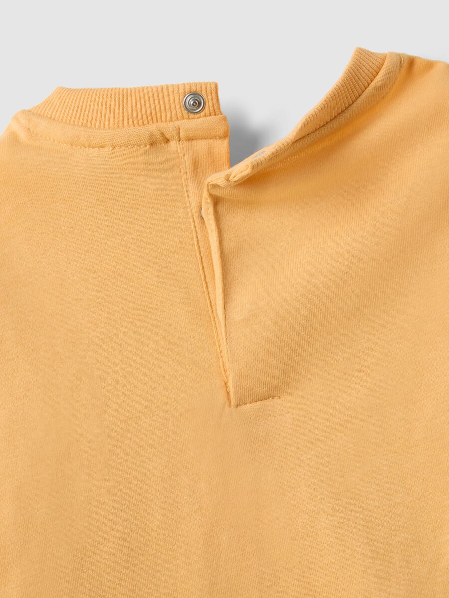 Orange pure cotton t-shirt with print for toddler_3