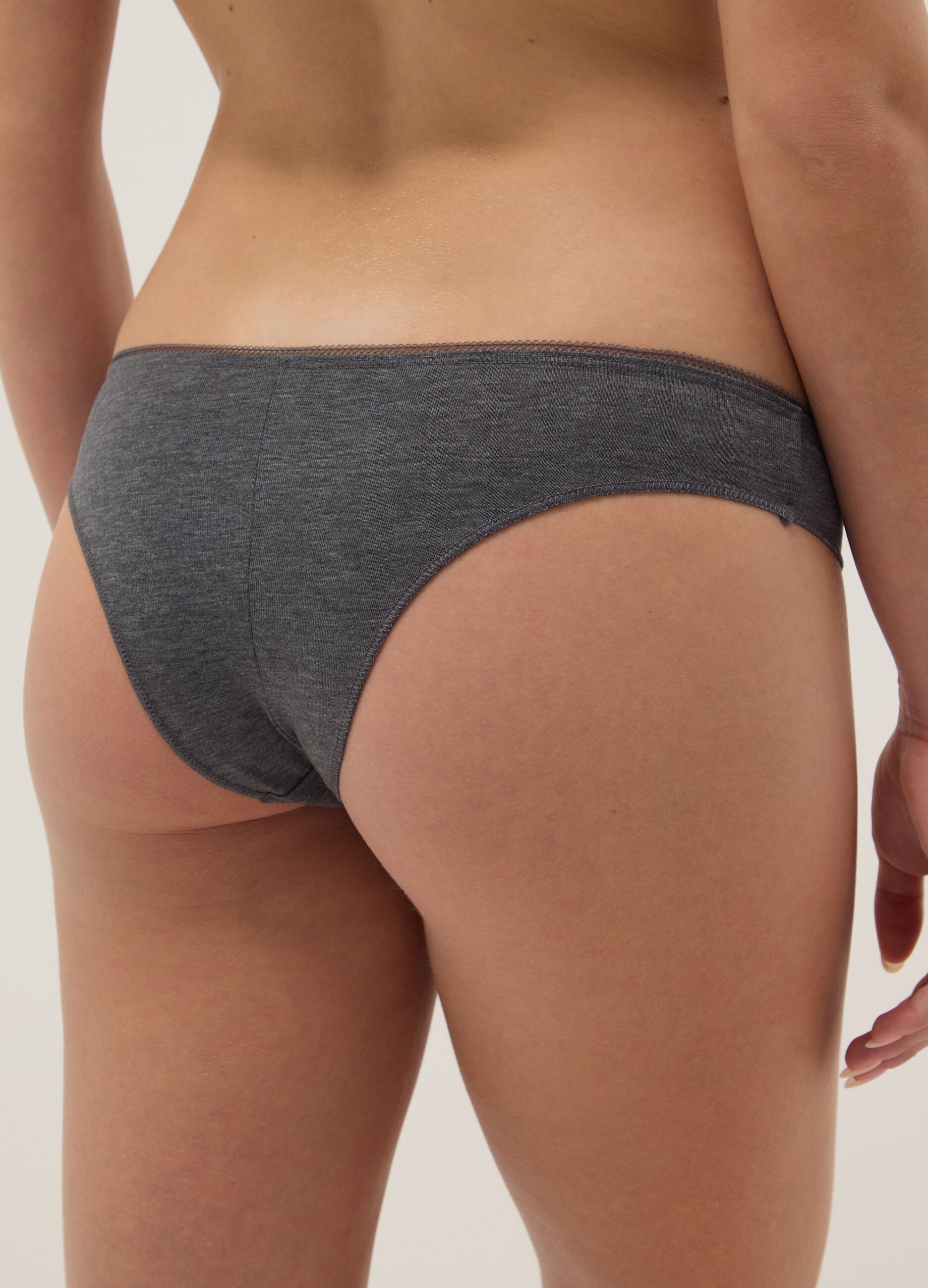 Three-pack Brazilian briefs in multicolour cotton blend regular fit