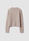Beige crew-neck cardigan in stretchy wool and alpaca, regular fit_5