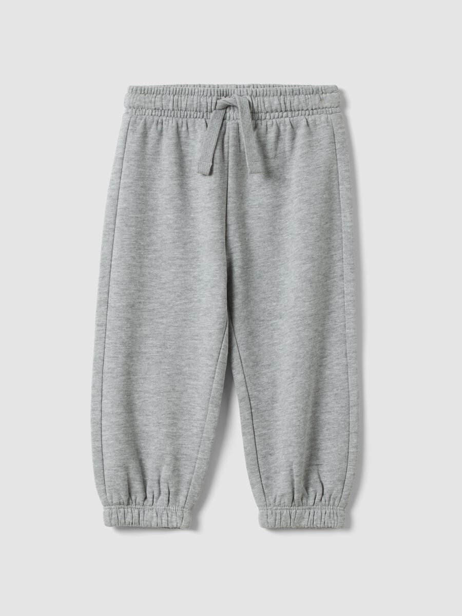 Grey marl jogger trousers in pure organic cotton_0