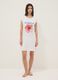 White pure organic cotton regular-fit nightdress with flower print_0