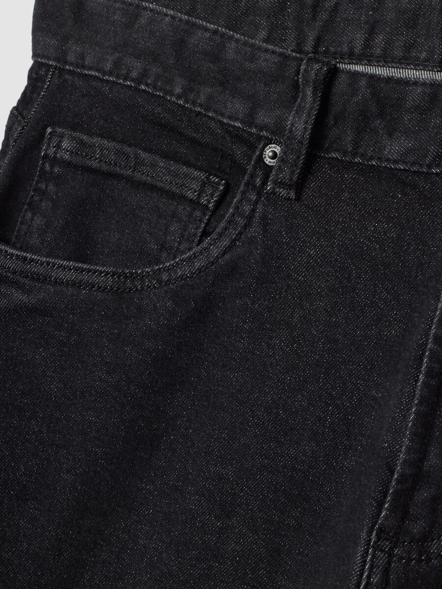 Black stretch-cotton denim jeans, regular fit_6