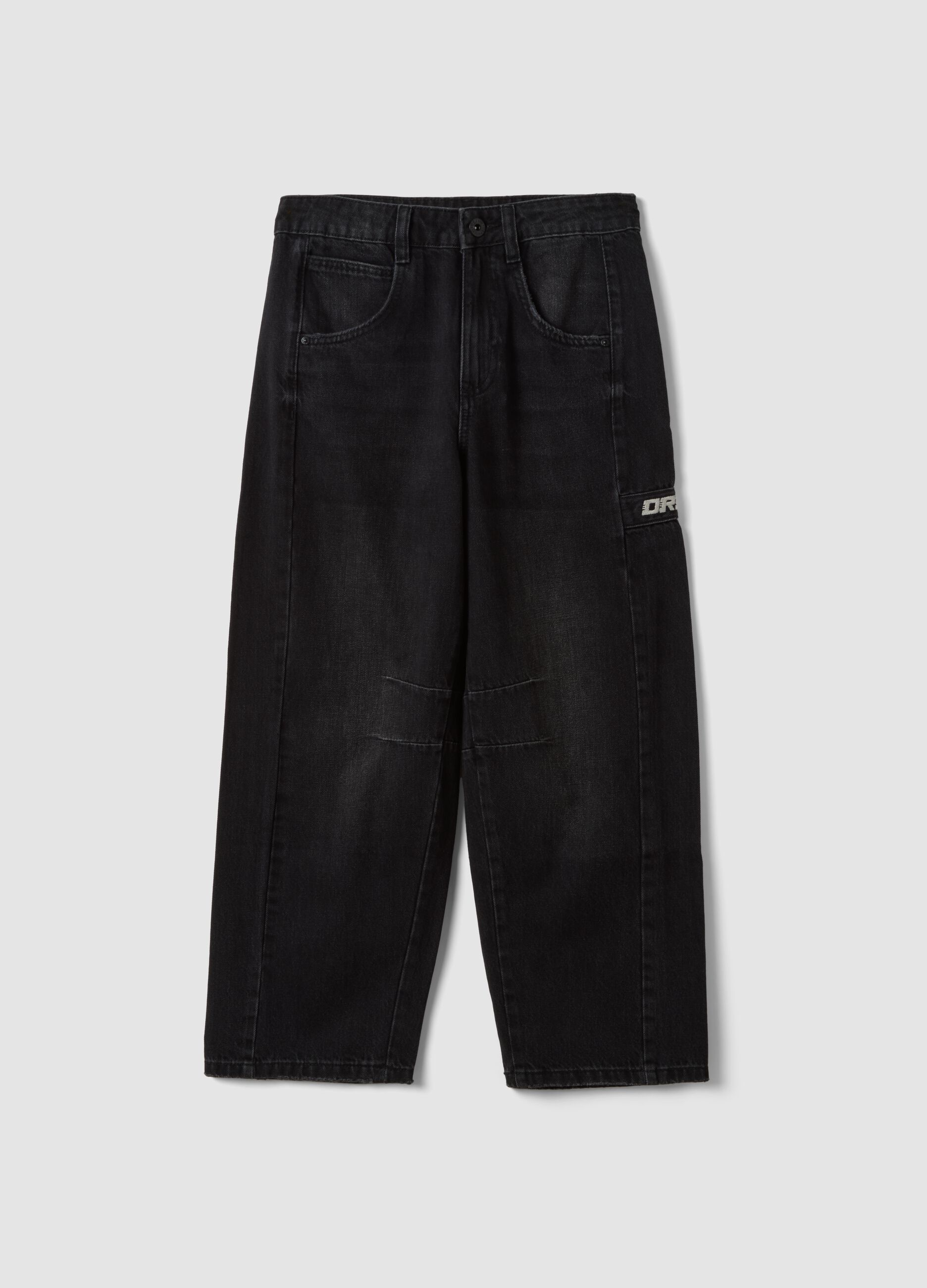 Jeans neri baggy fit in puro cotone