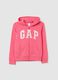 Full-zip plush hoodie with logo patch_0