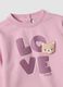 Pink pure cotton jogging set with "Love" slogan, oversized fit_2