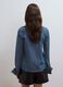 Blue denim shirt in pure cotton with neck tie, regular fit_3