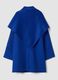 Cappotto blu in misto lana e viscosa con mantella_1