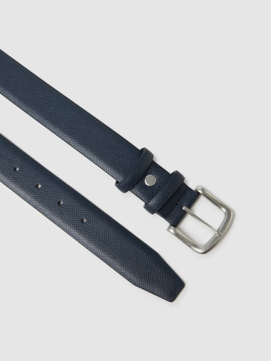 Blue belt with metal buckle_1