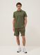 قميص بولو أخضر من قطن مطاطي بياقة كلاسيكية_1