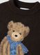 Brown stretch-viscose jumper with teddy bear motif_1