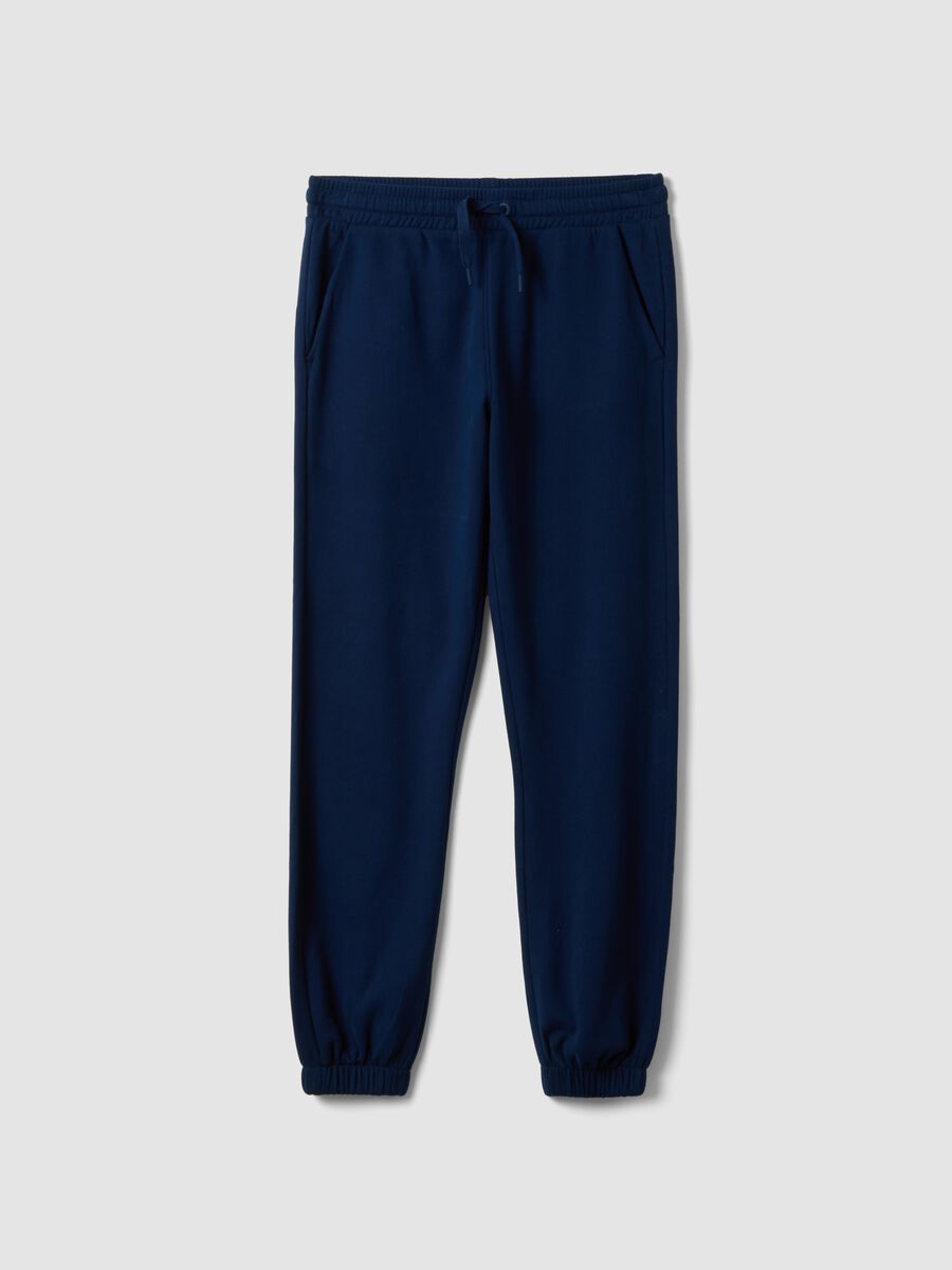 Blue jogger trousers in an organic cotton and viscose blend_5