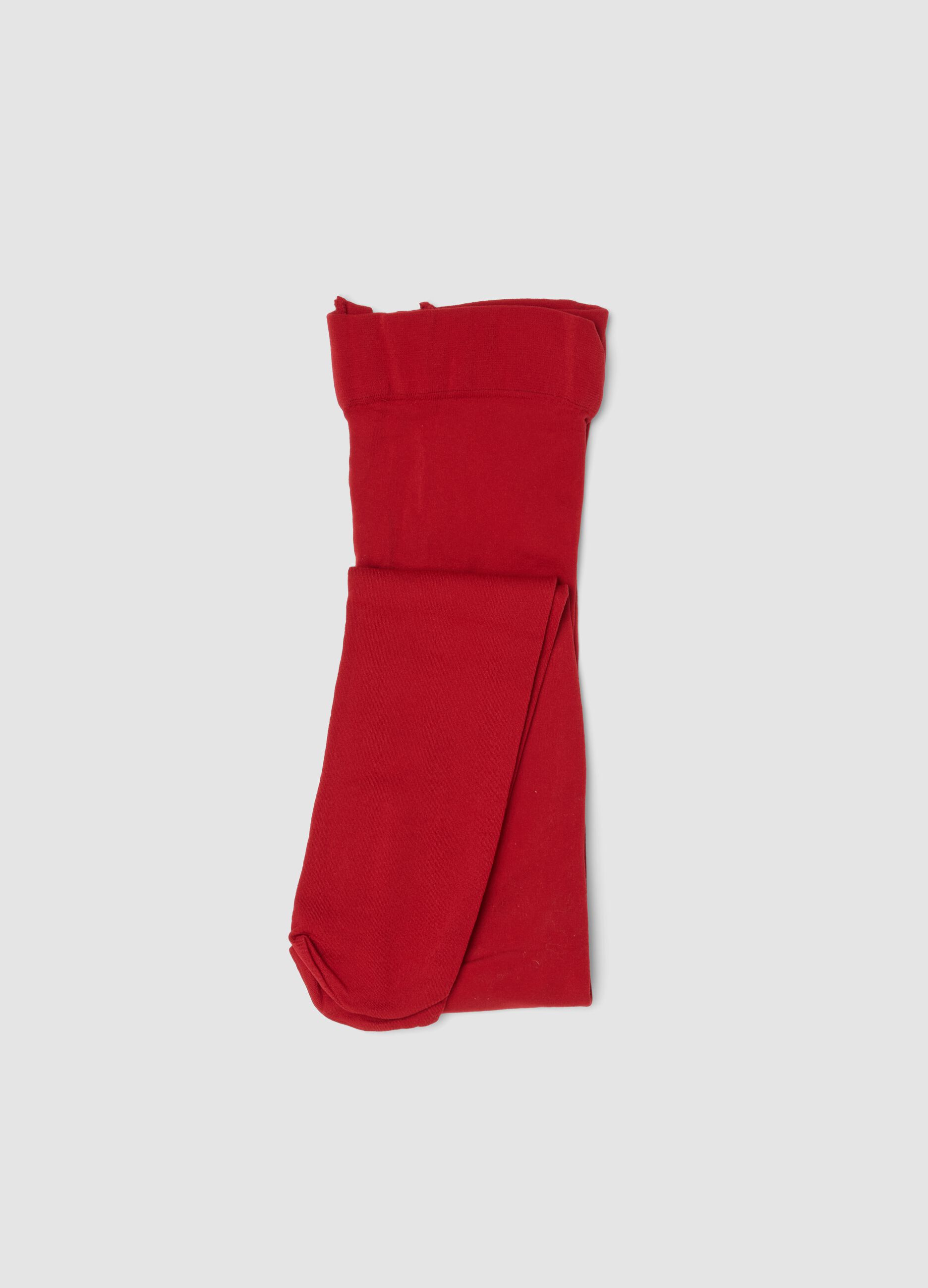 Collant rosso in tessuto elasticizzato