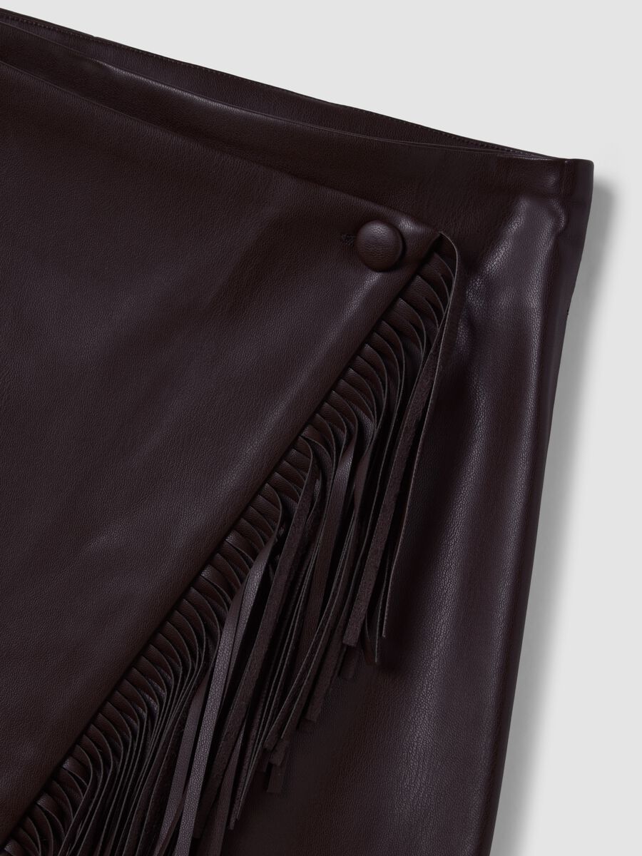 Brown midi skirt with fringe_5