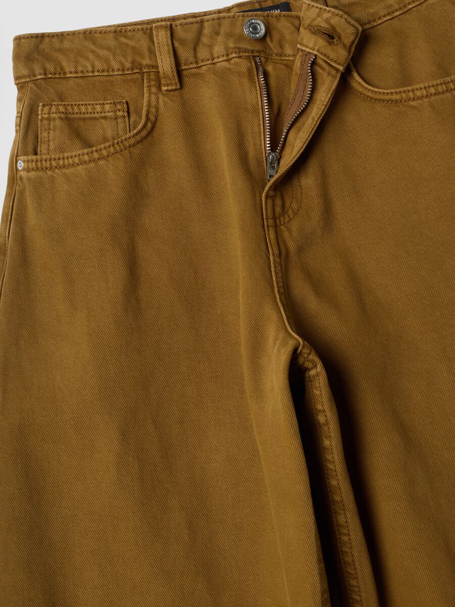 Brown pure cotton barrel-fit jeans_5