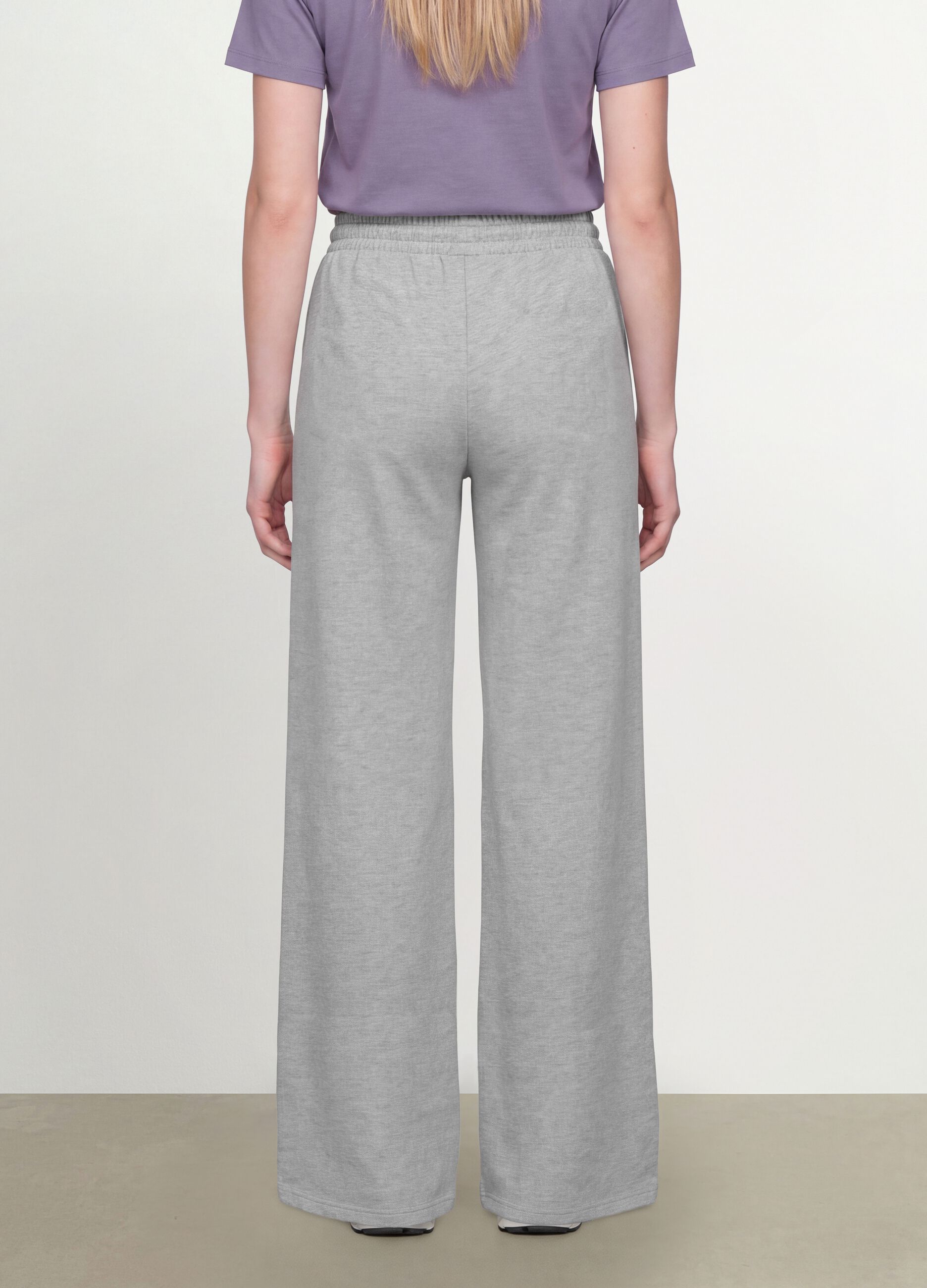 Grey baggy-fit pure cotton jogger trousers
