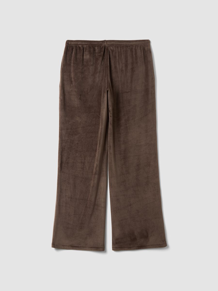 Brown chenille stretch pyjama trousers with regular fit_2