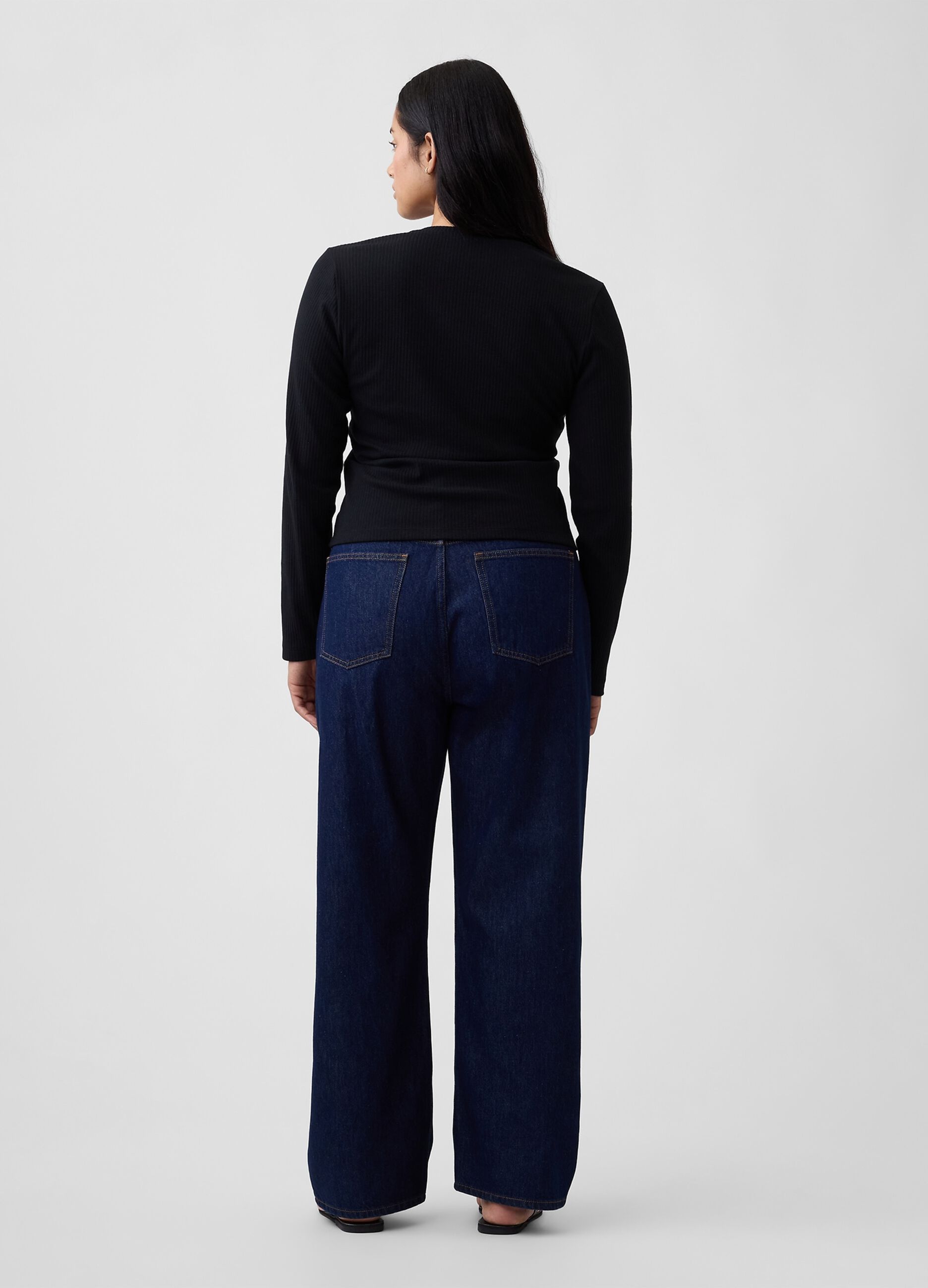 Straight-leg pure cotton denim jeans