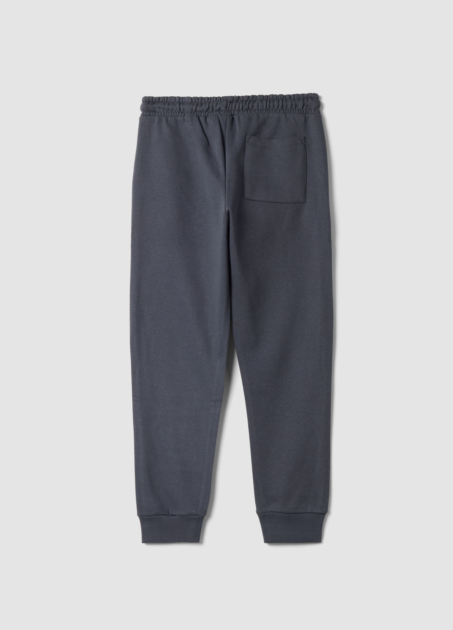 Blue cotton-blend track trousers