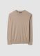 Beige crew-neck jumper in cotton and cashmere blend, regular fit_0