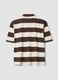 Brown striped pure cotton polo shirt, regular fit_2