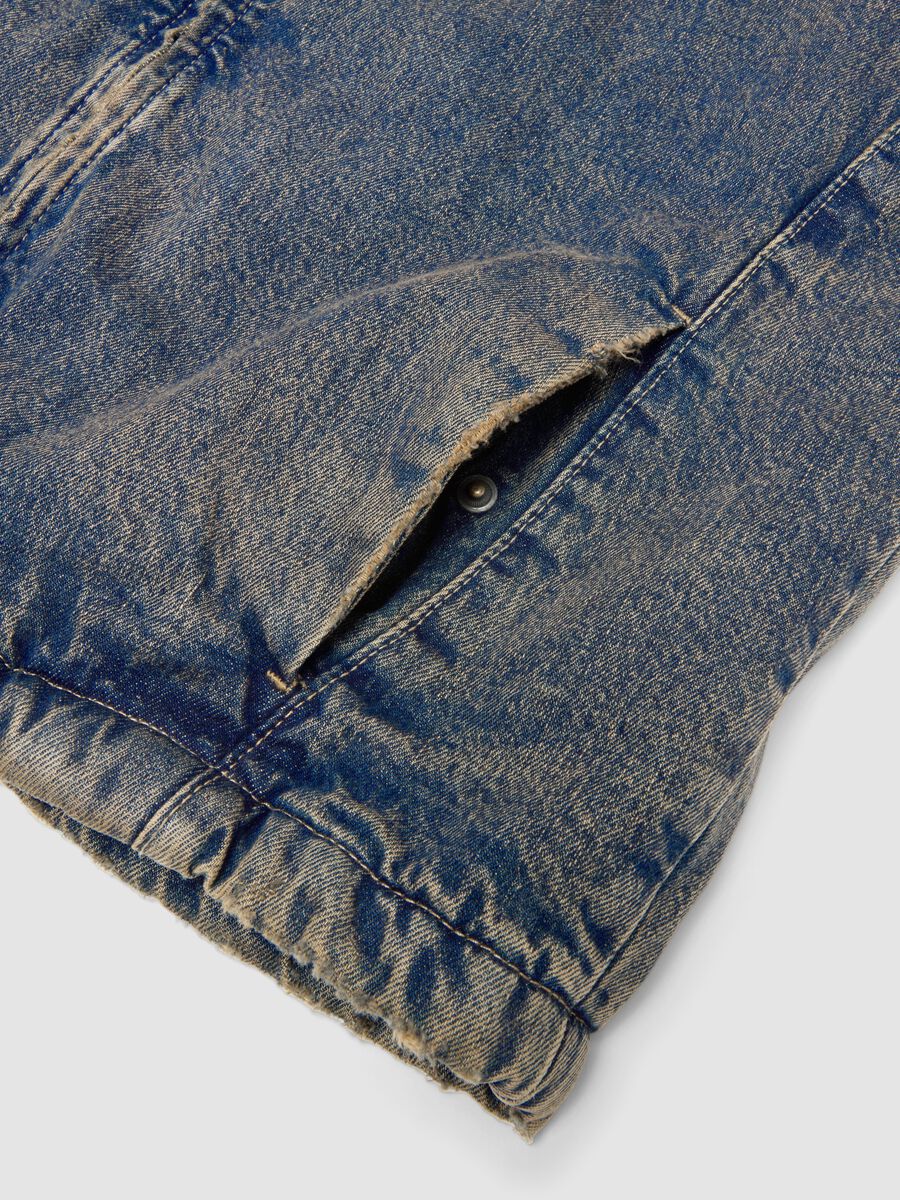 Vintage Dark Blue Padded Denim Jacket_6