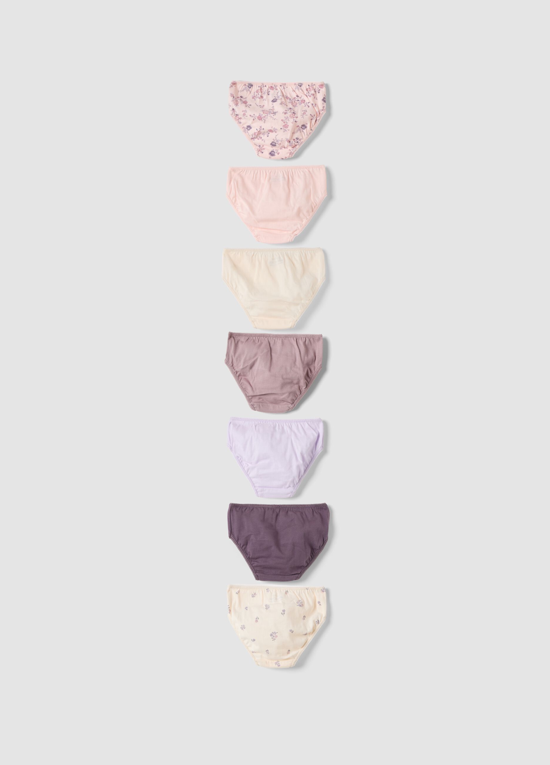 Pack of seven multicolour briefs in pure organic cotton