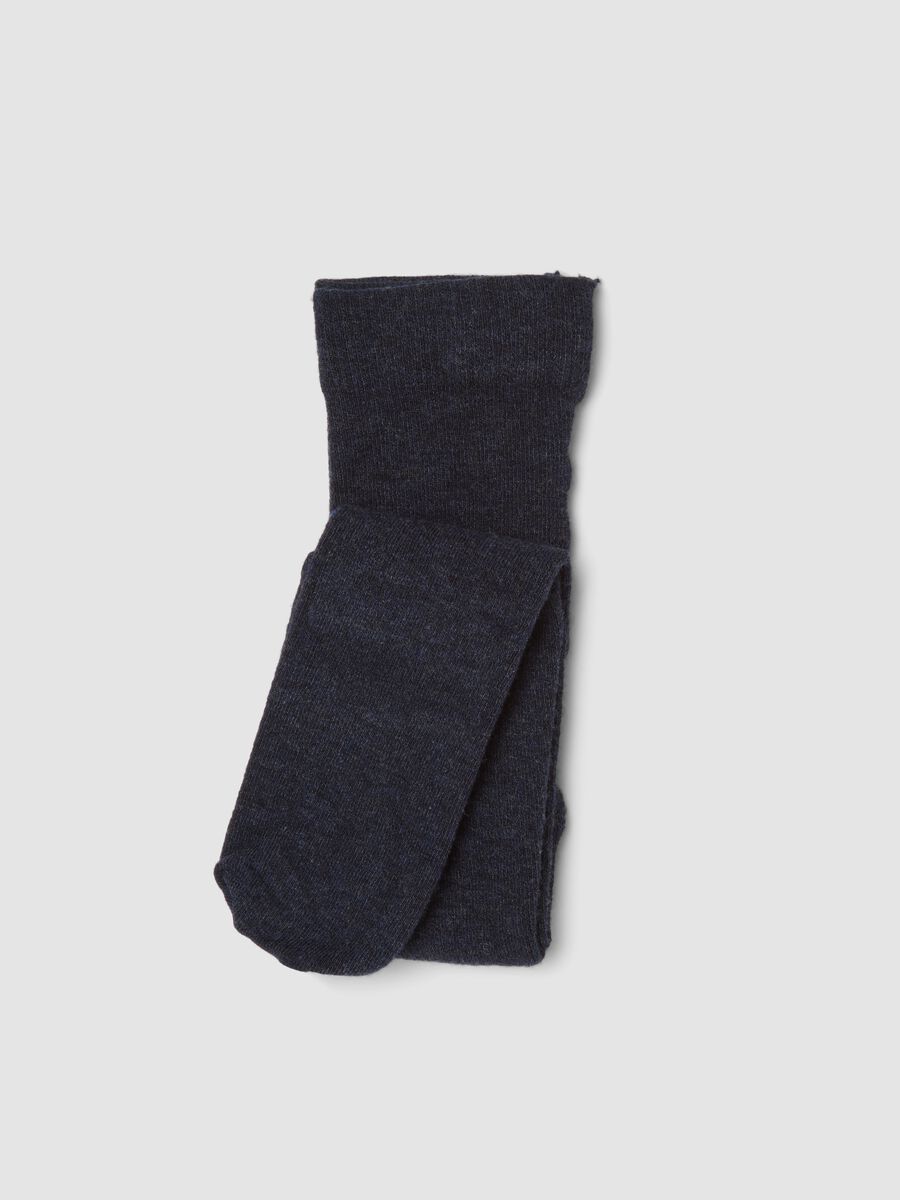 Midnight blue stretch viscose and cashmere tights_0