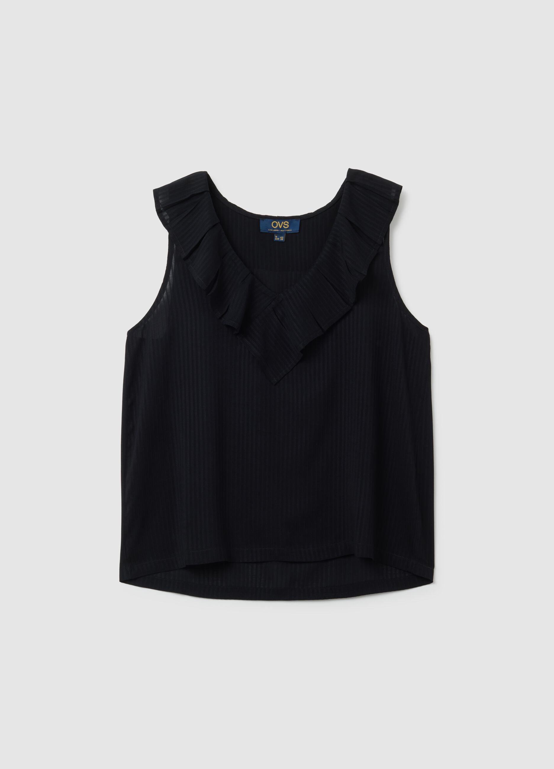 Black oversized pure viscose blouse