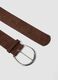 Brown belt with oval metal buckle_1