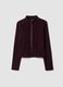 Purple viscose-blend fleece sweatshirt with crew neck and zip, regular fit_0