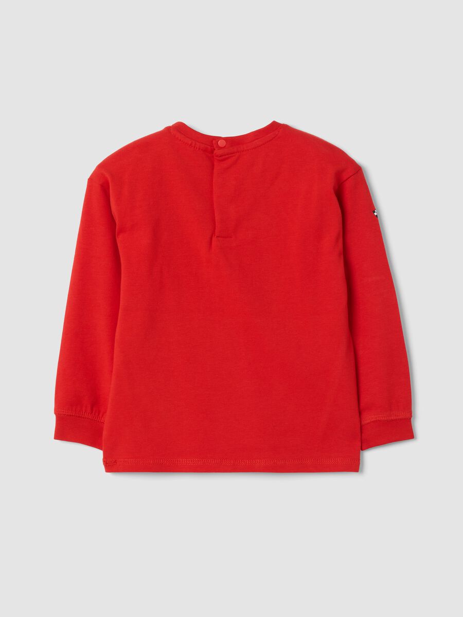 Red stretch cotton jersey T-shirt with Ducati print_1