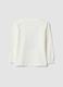 T-shirt bianco panna in puro cotone con girocollo_1