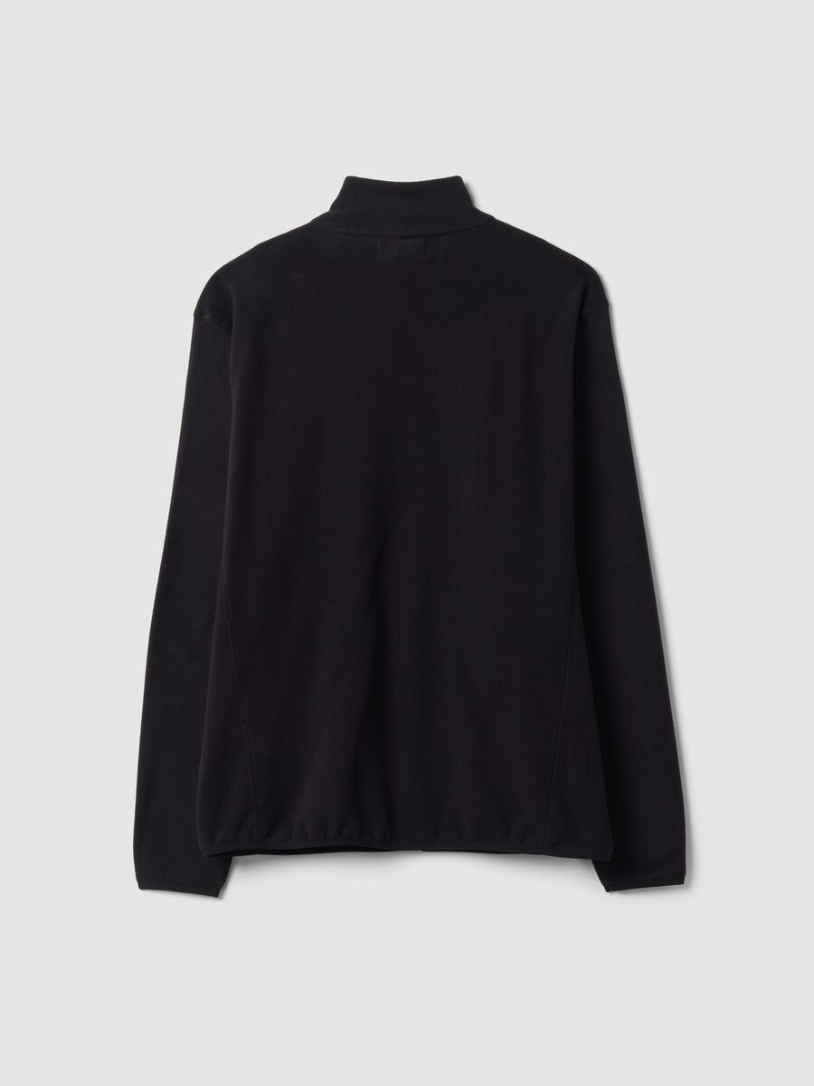 Black fleece zip-neck sweatshirt, regular fit_2