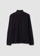 Felpa nera con colletto e zip regular fit in pile_2