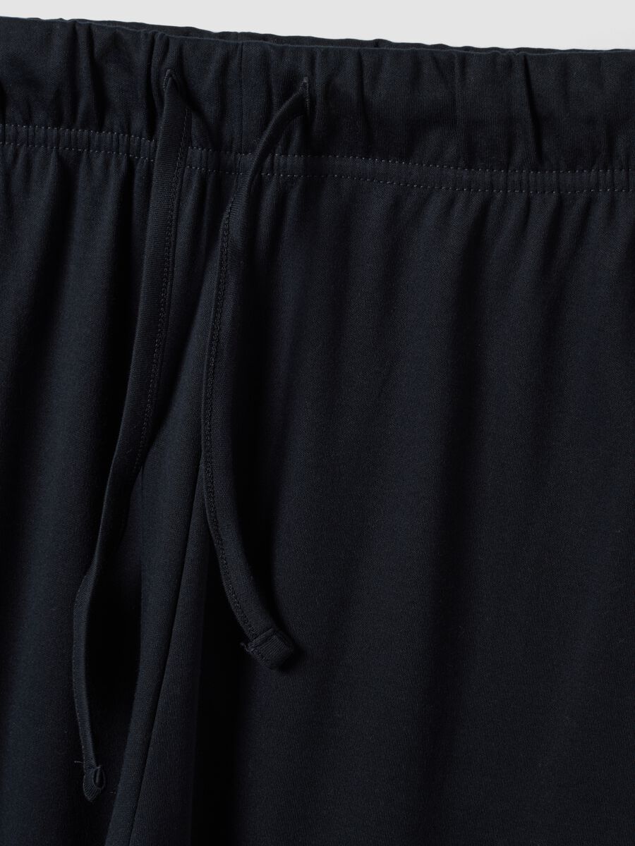 Navy blue pure organic cotton crew-neck pyjamas_1
