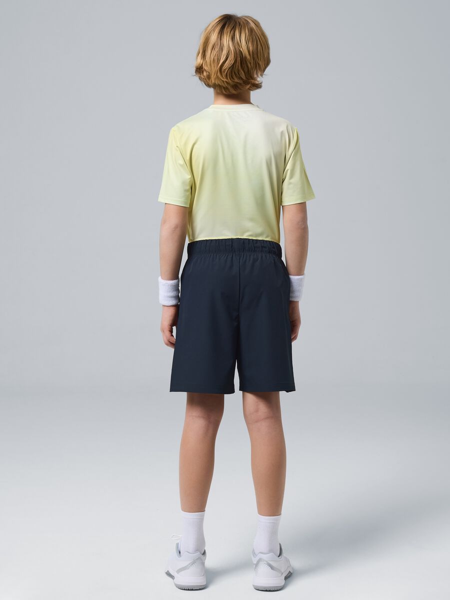 Black ALTAVIA COURT sports shorts in stretchy technical fabric for boys_2