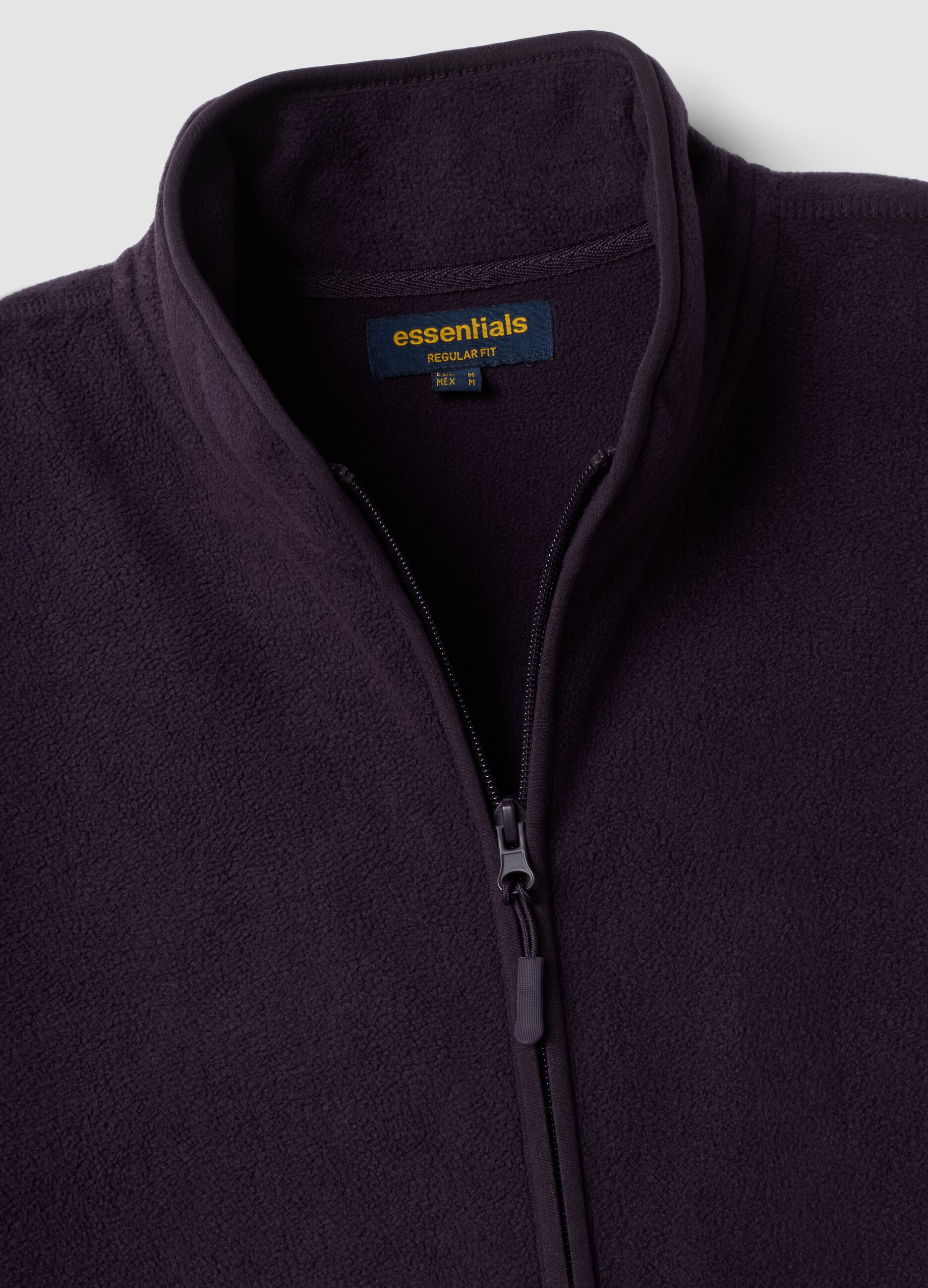 Felpa viola in pile con colletto regular fit