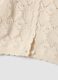 Beige openwork cotton-blend crew-neck cardigan_3