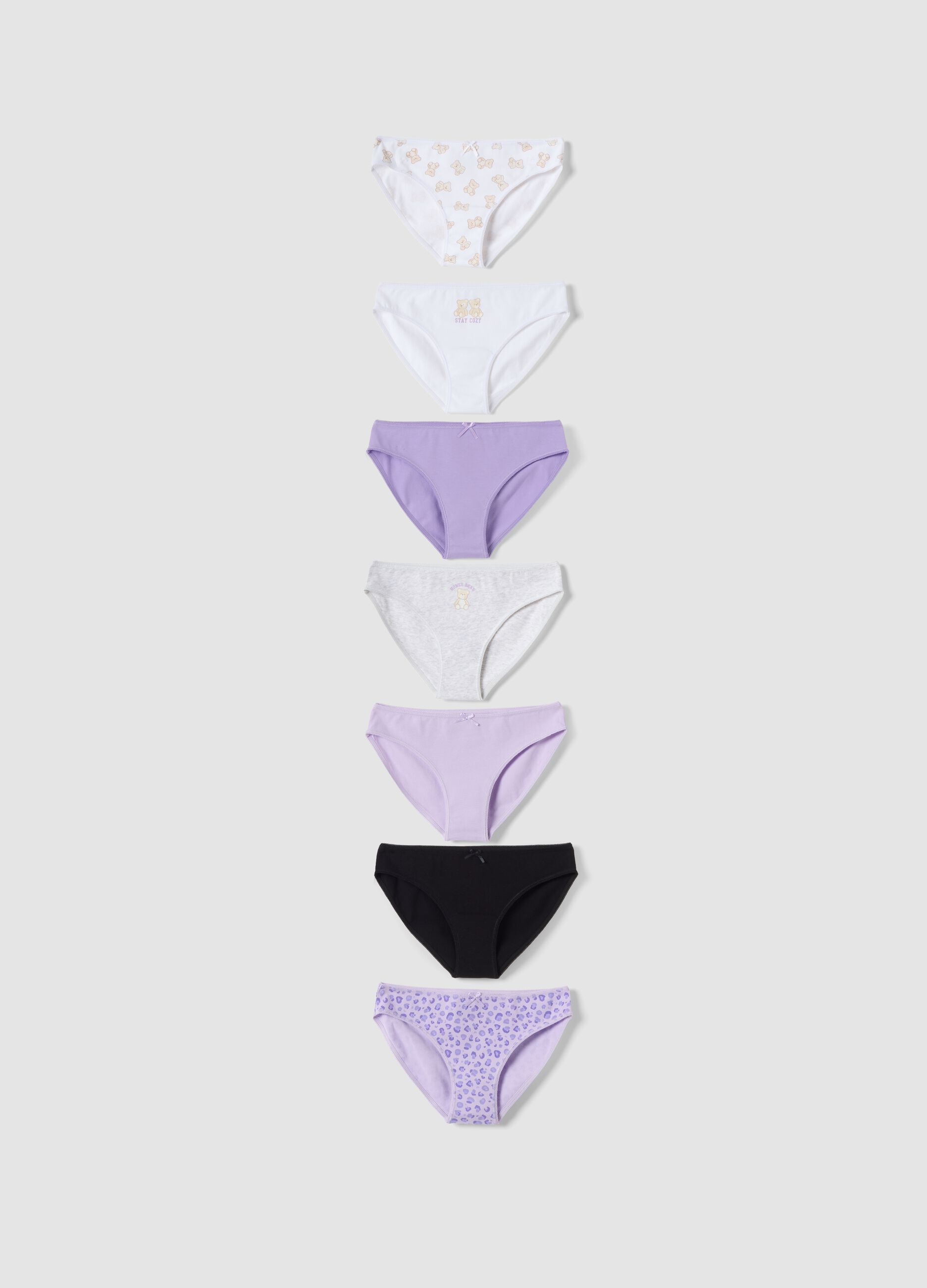Seven-pack of multicoloured organic stretch cotton briefs