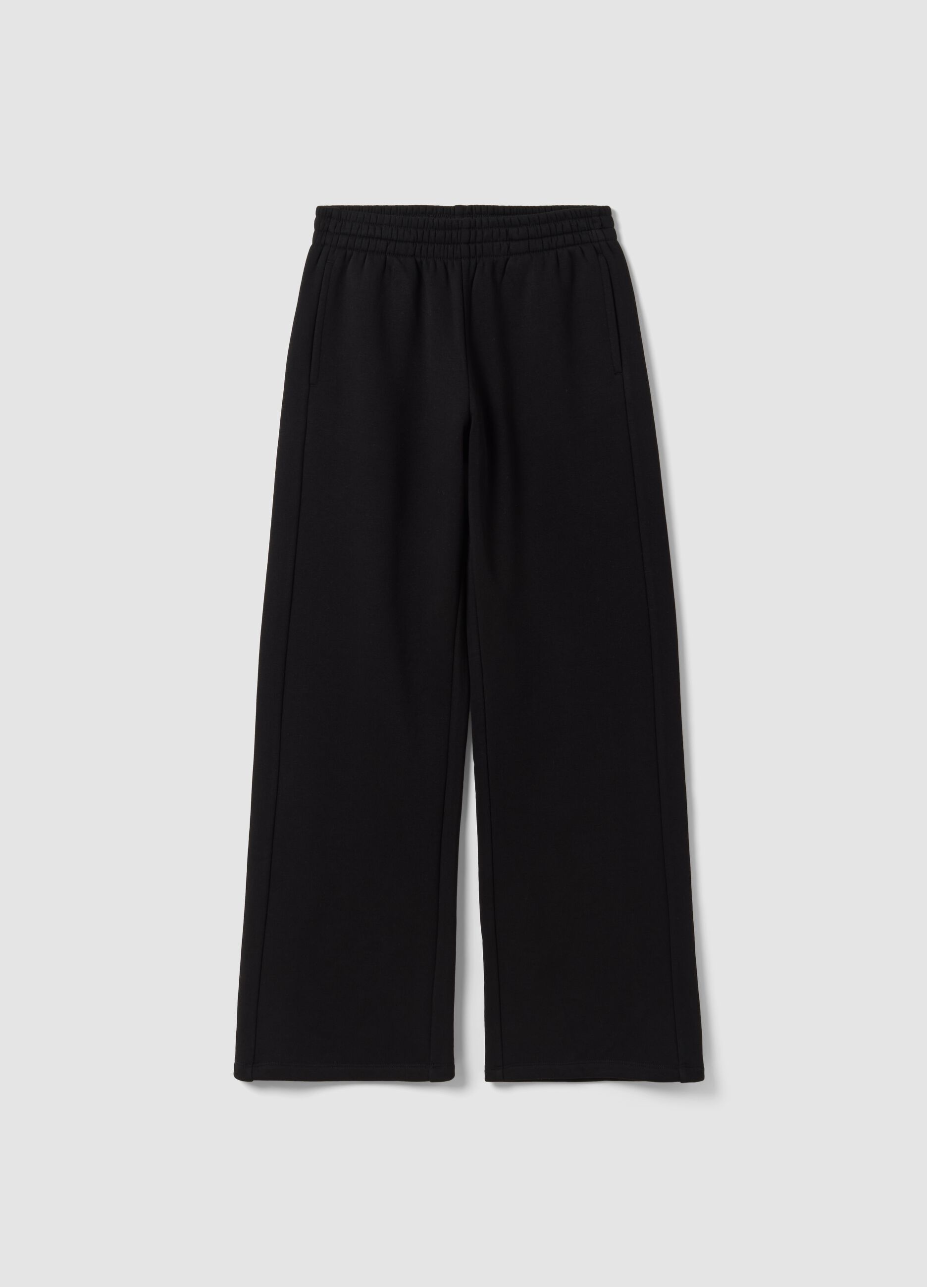 Black cotton-blend straight-fit joggers