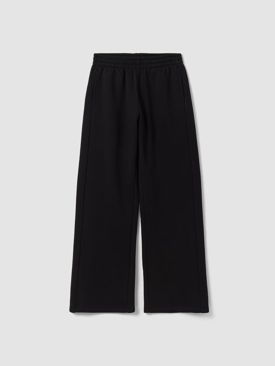 Black cotton-blend straight-leg joggers_4