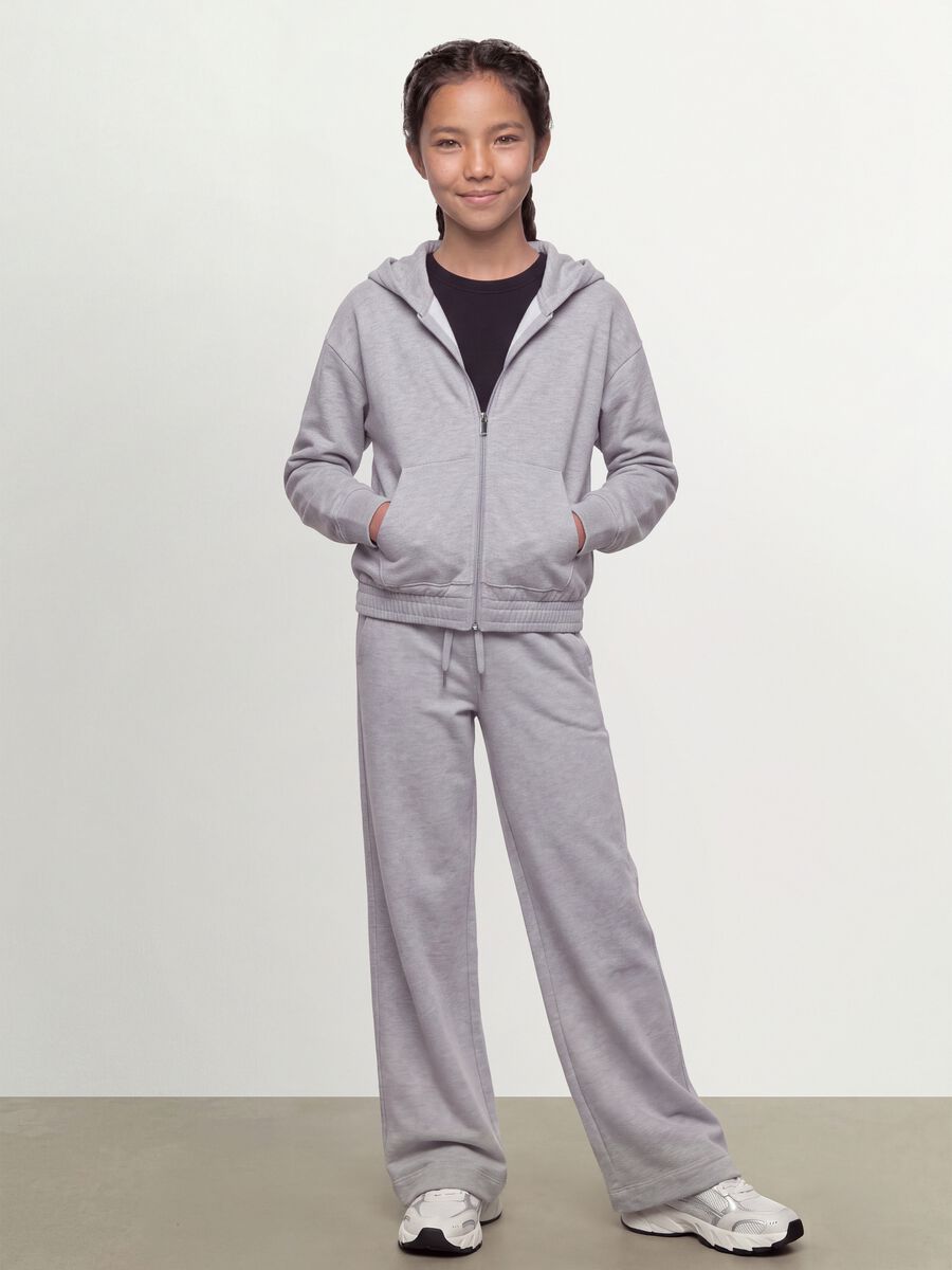 Girls&rsquo; grey culotte trousers in pure organic cotton_0