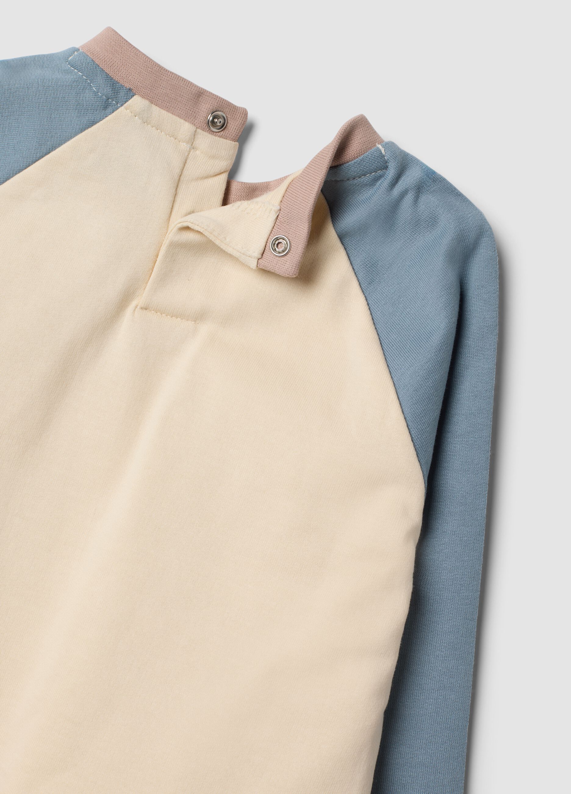 Pigiama azzurro girocollo in puro cotone organico