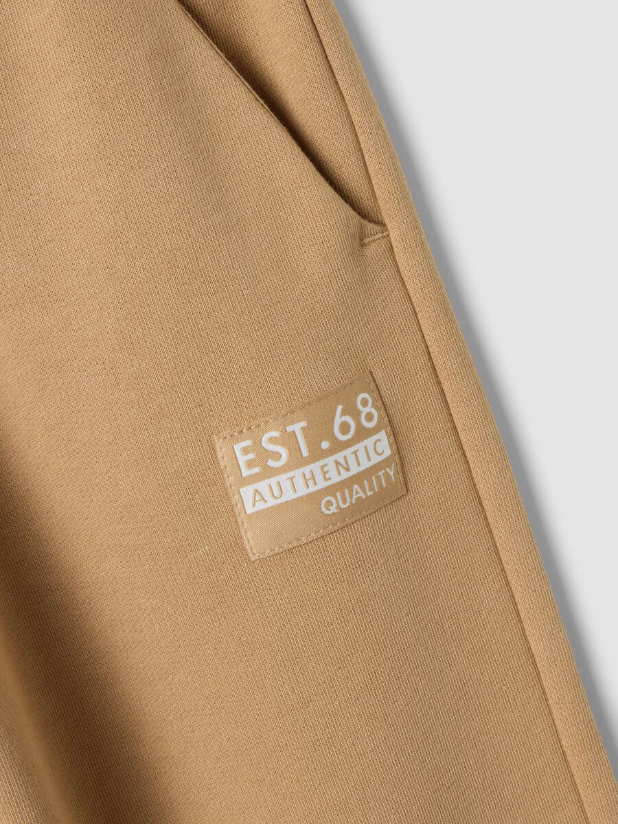 Brown pure cotton regular-fit joggers_2