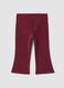 Red flared leggings in stretchy organic cotton_1