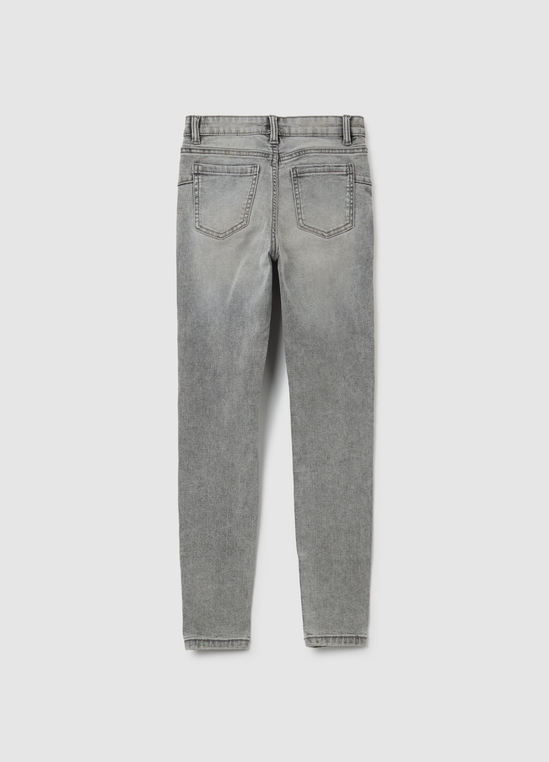 Girls' Grey Skinny Fit Denim Jeans