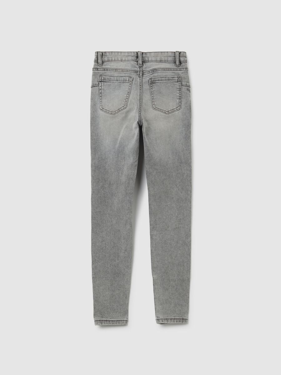 Girls' Grey Skinny Fit Denim Jeans_4