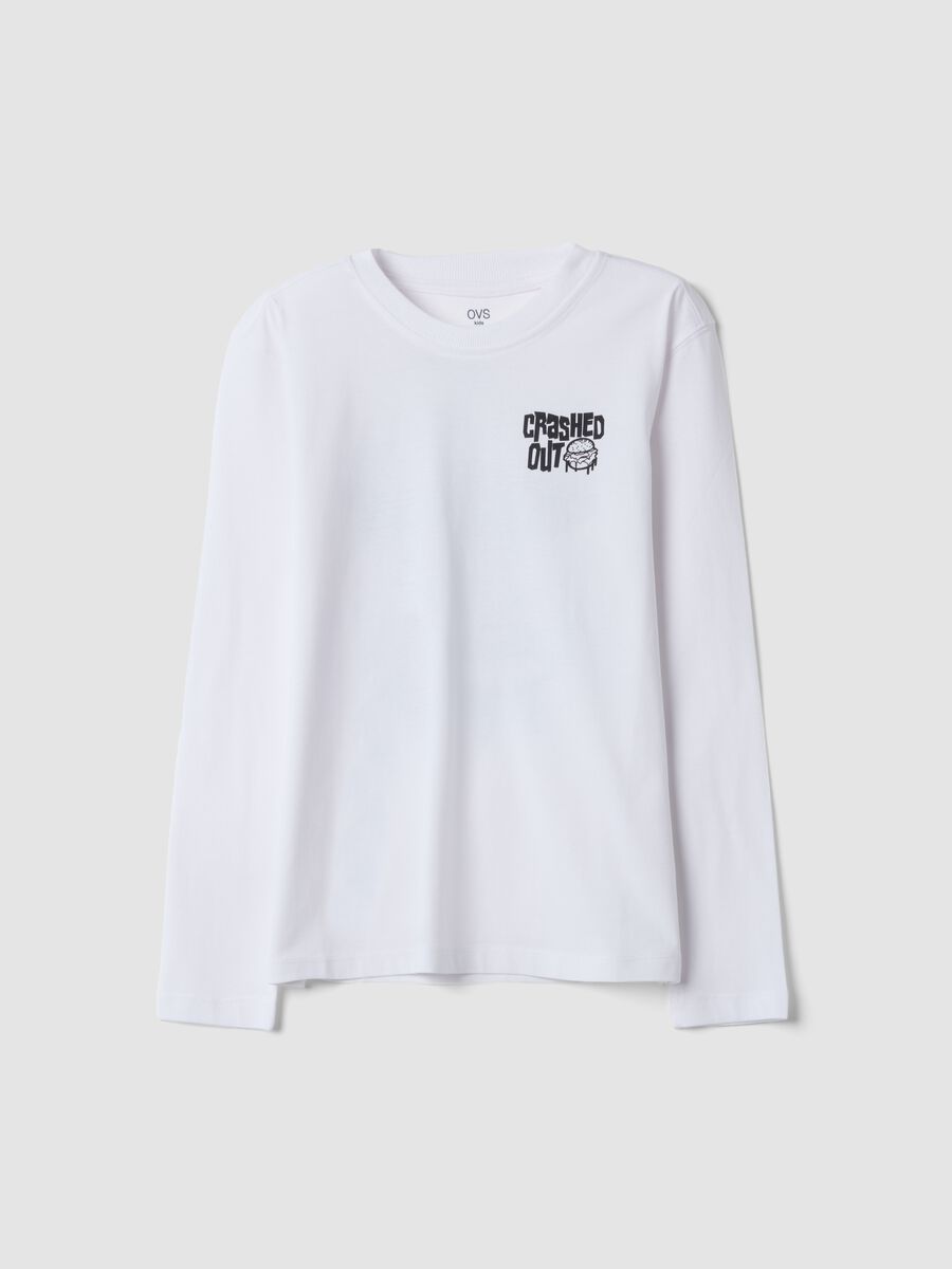 White organic cotton relaxed-fit T-shirt with print_0