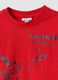 Red pure organic cotton T-shirt with college print for baby boy_2